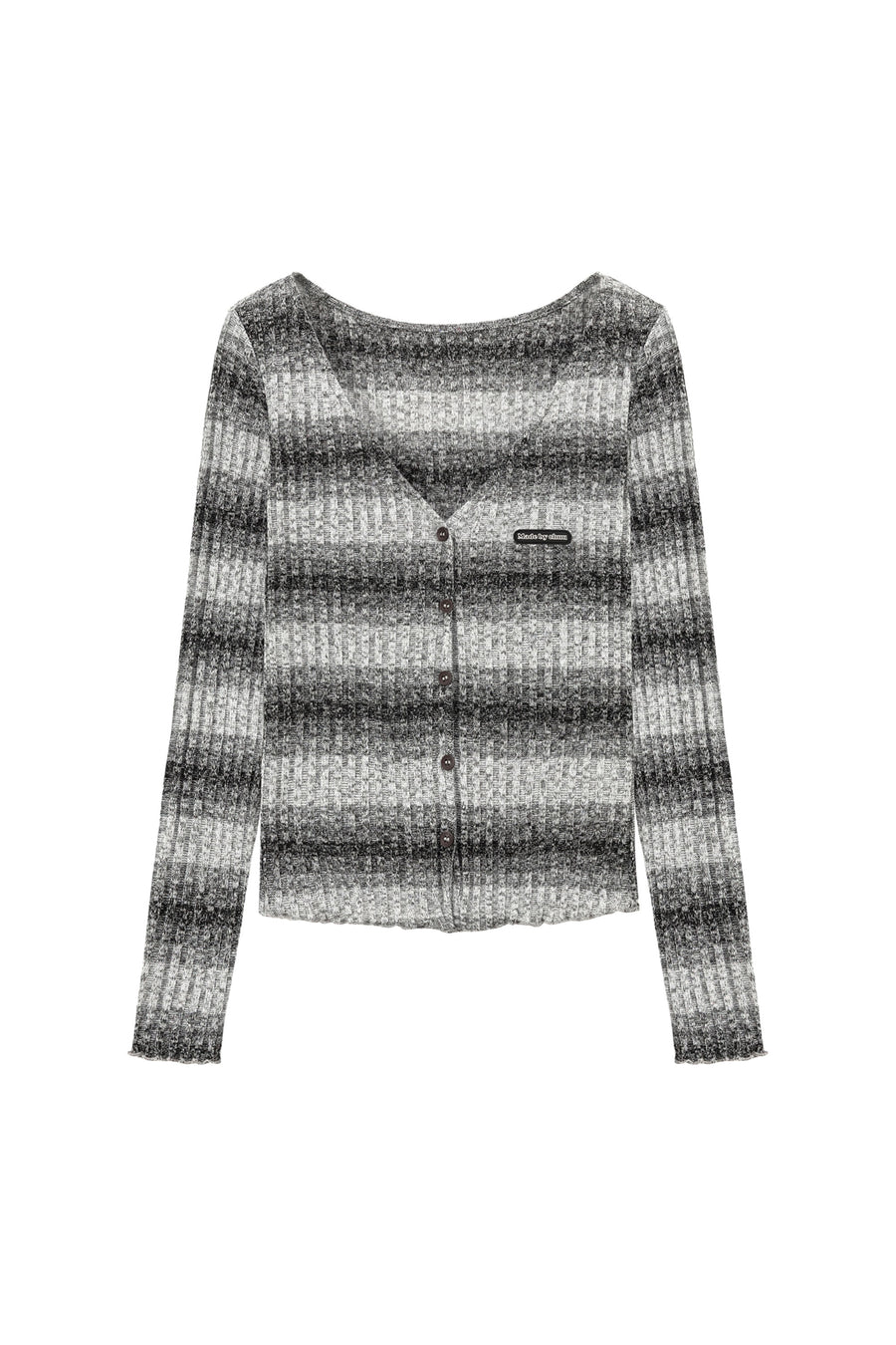 CHUU Color Matching Stripe V-Neck Slim Top
