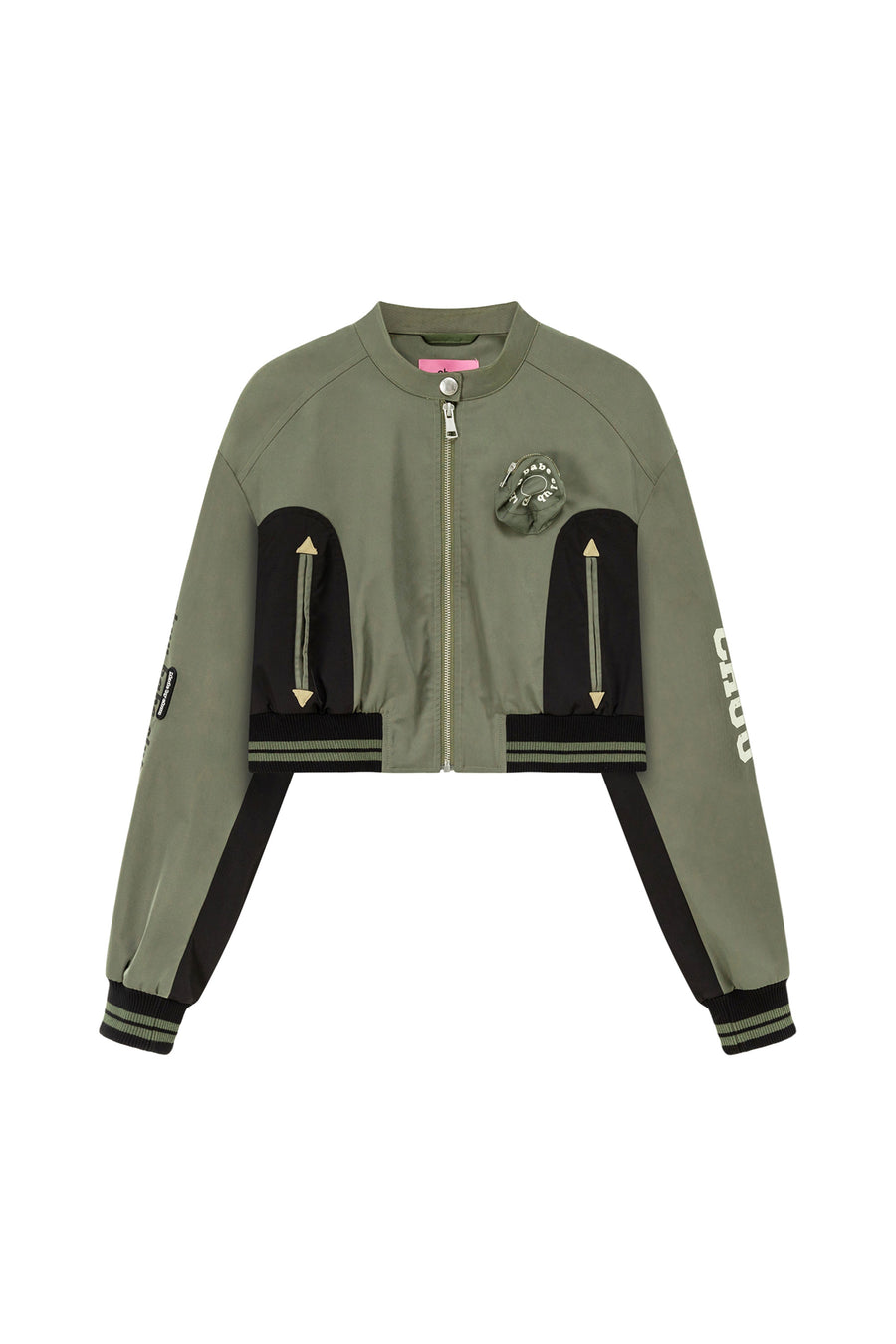 CHUU Logo Varsity Crop Jacket
