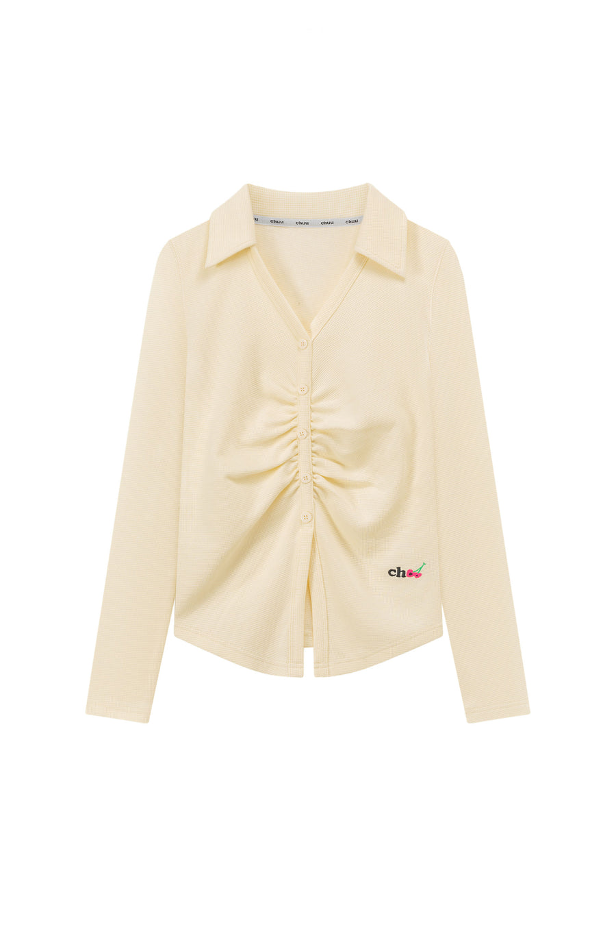 CHUU Simple Shirring Top