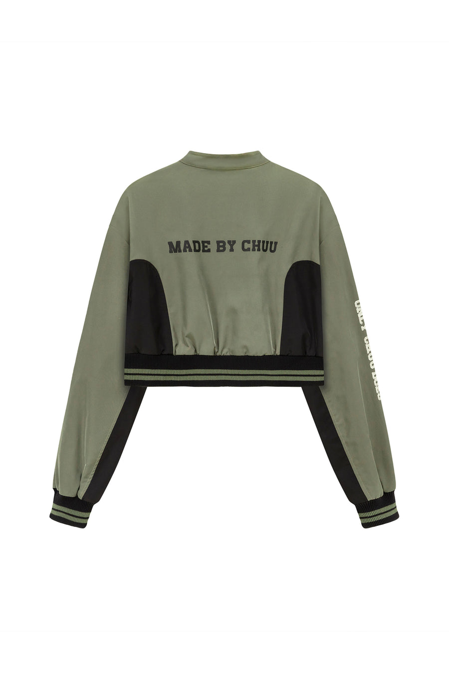 CHUU Logo Varsity Crop Jacket