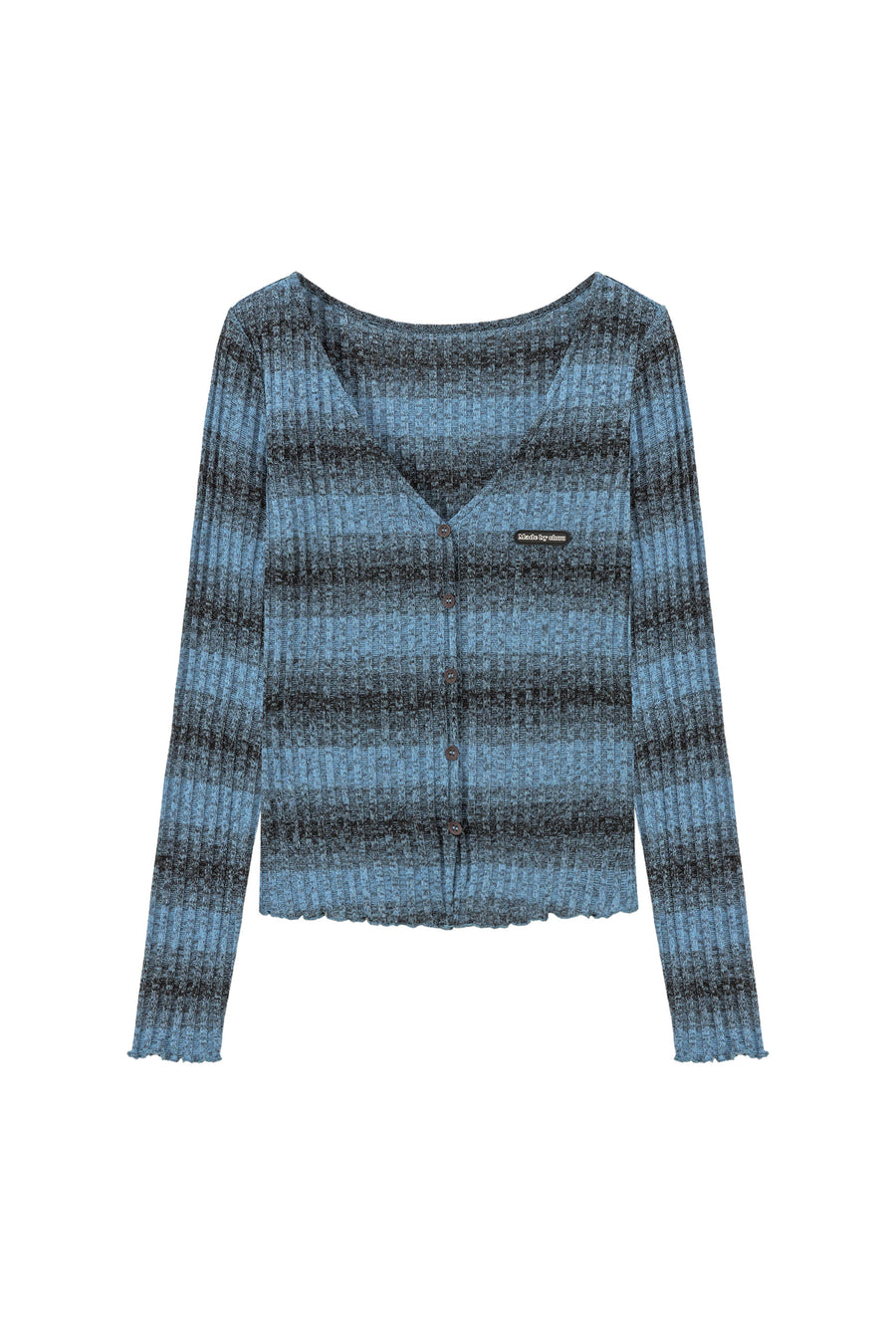 CHUU Color Matching Stripe V-Neck Slim Top