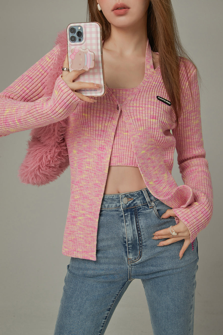 CHUU Heart Button Knit Cardigan