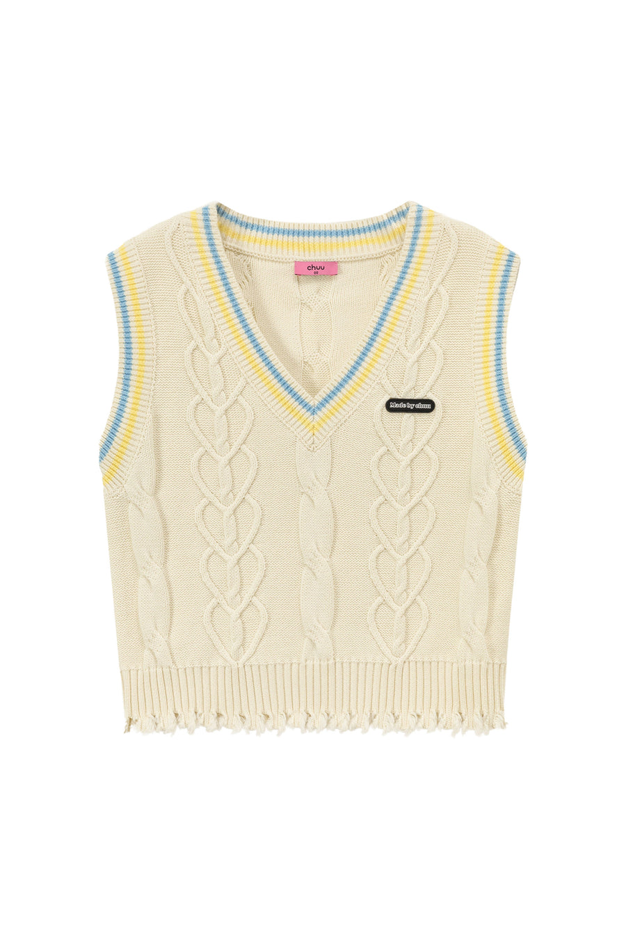 CHUU Heart Twist Knit Sweater Vest