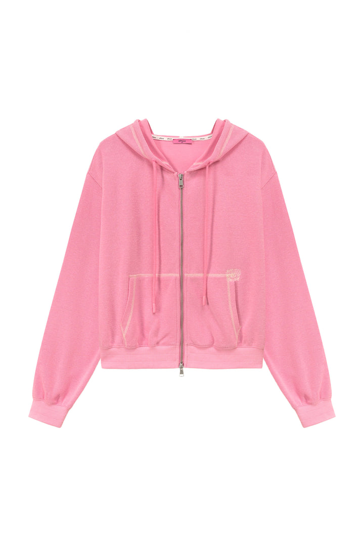 Loose Fit Hooded Zip-Up