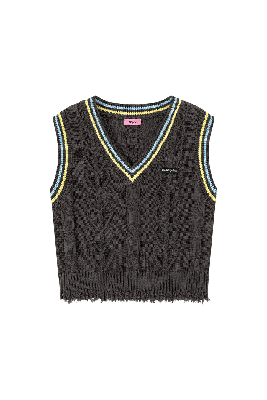 CHUU Heart Twist Knit Sweater Vest