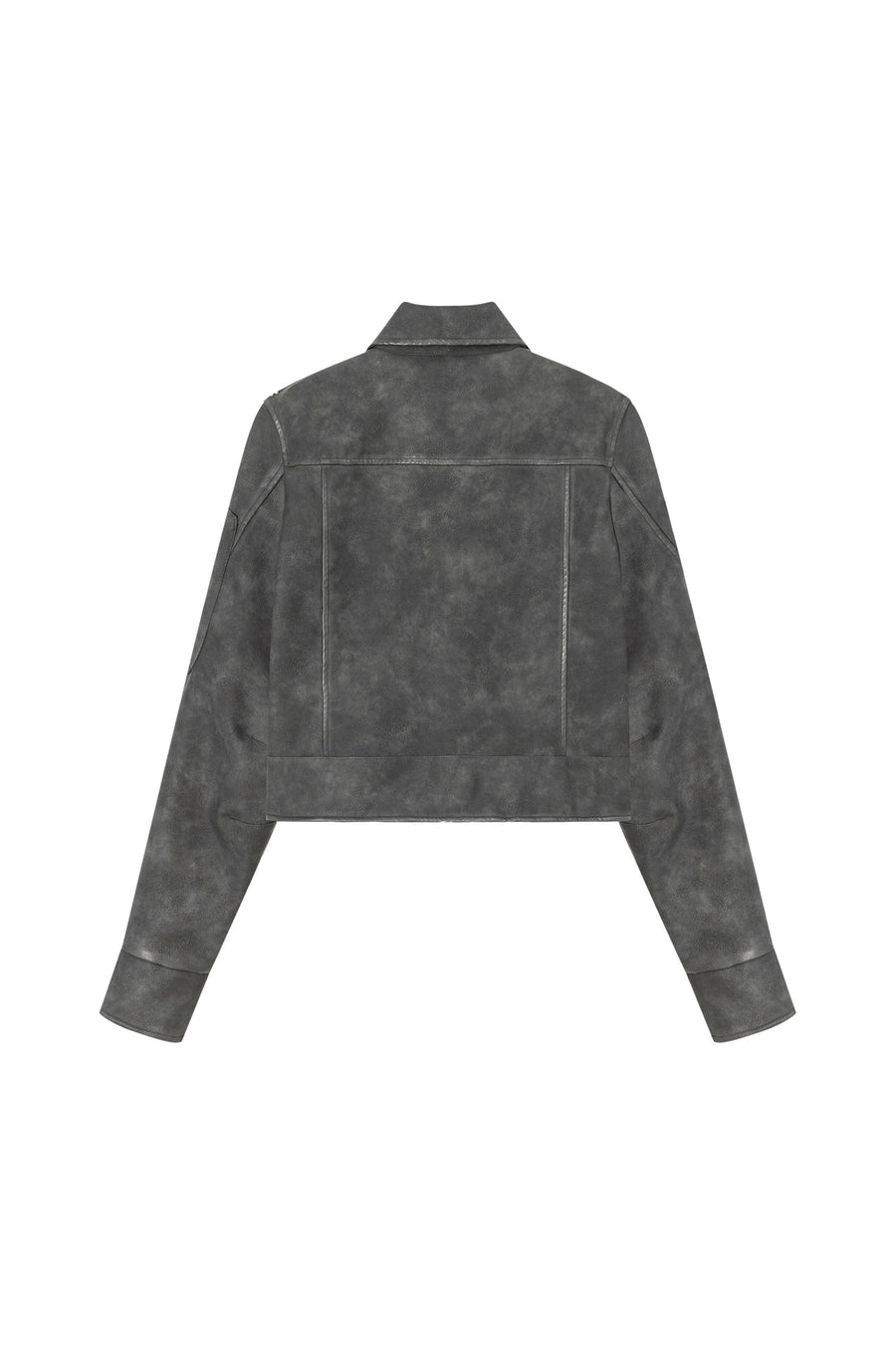 CHUU Simple Printed Leather Jacket