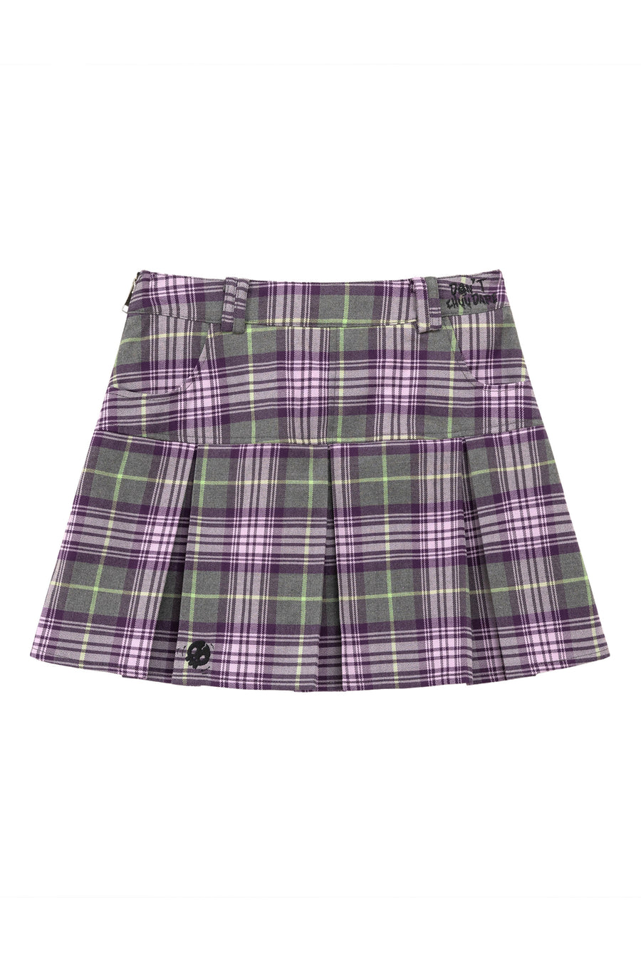CHUU Pleated Check Mini Skirt