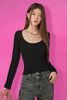 U Neck Basic Long Sleeve T-Shirt