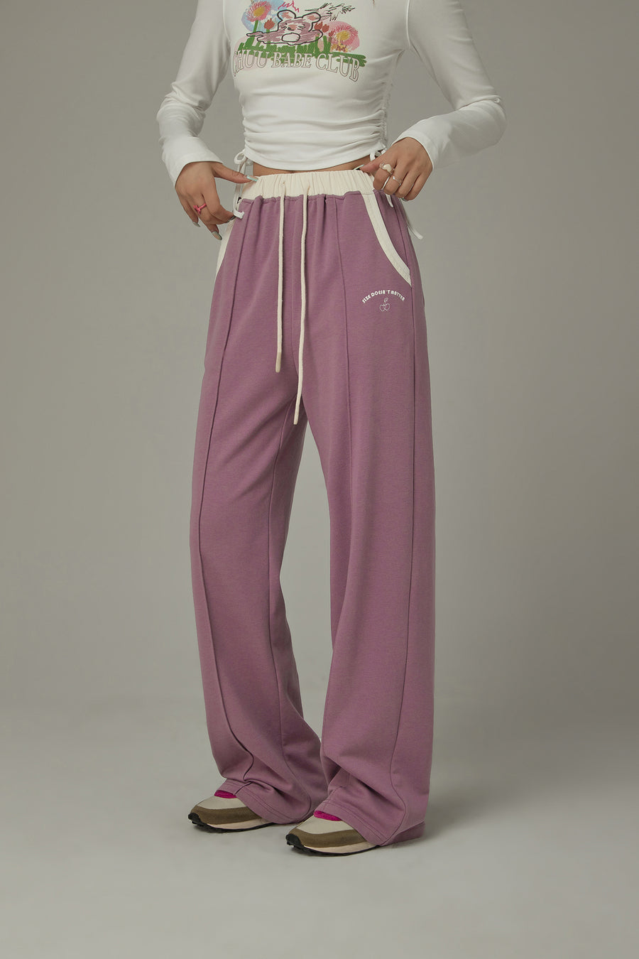 CHUU Color Combination Wide Pants