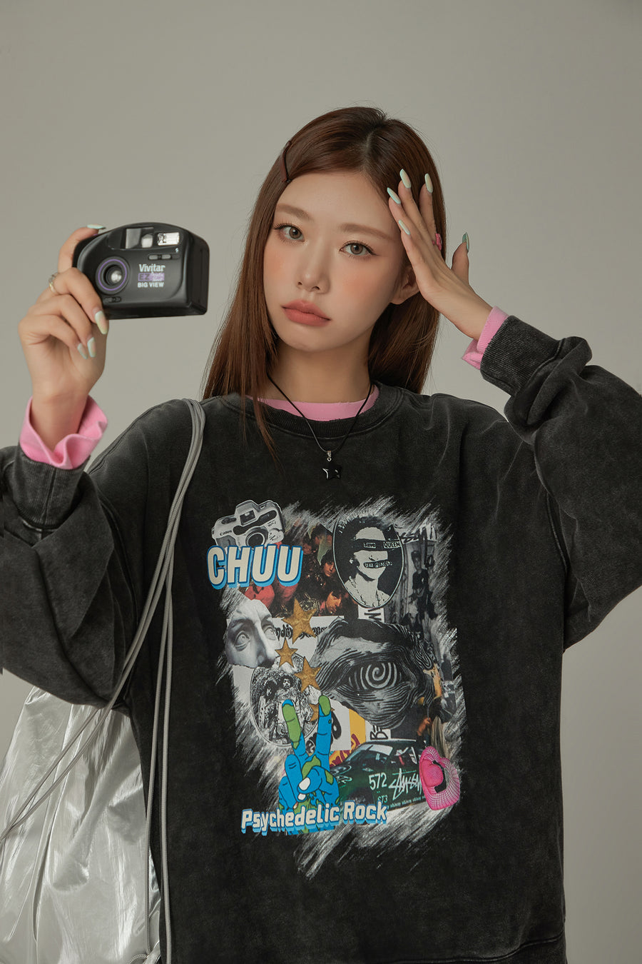 CHUU Printed Icons Rock Sweatshirt